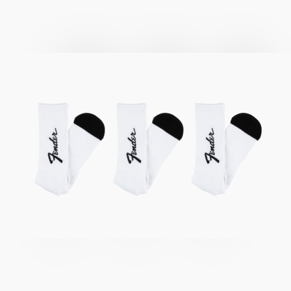 Fender Exploded Logo Short Crew Socks Black/White